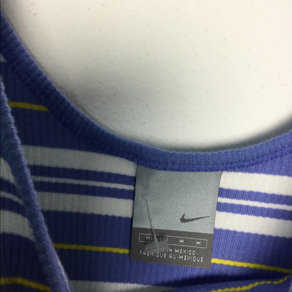 Nike M Tank Top Shirt Striped Purple Yellow NWOT - Picture 4 of 6